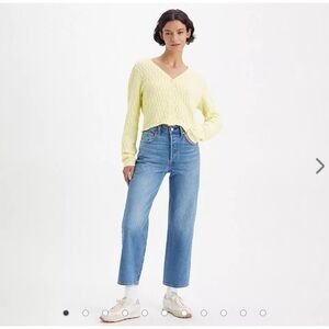 Ribcage Straight Ankle Women's Jeans 26 in Dance Around Medium Wash